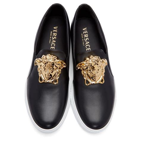 versace animal printed toe flat shoes|Versace black leather shoes.